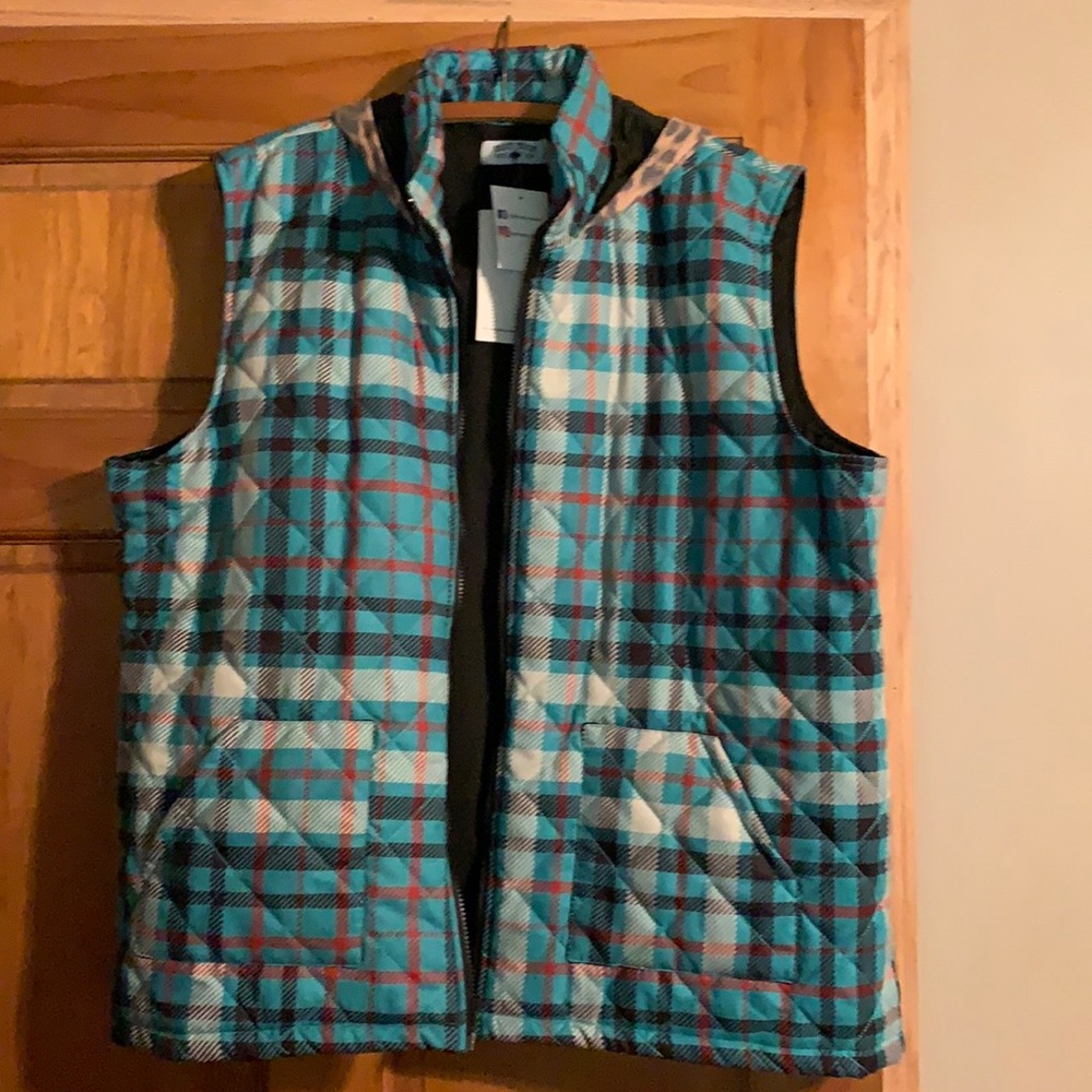 Crazy Train puffer vest with leopard hood